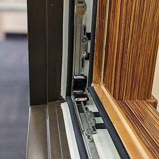 High Quality Vinyl Window: Corner drive bottom for awning